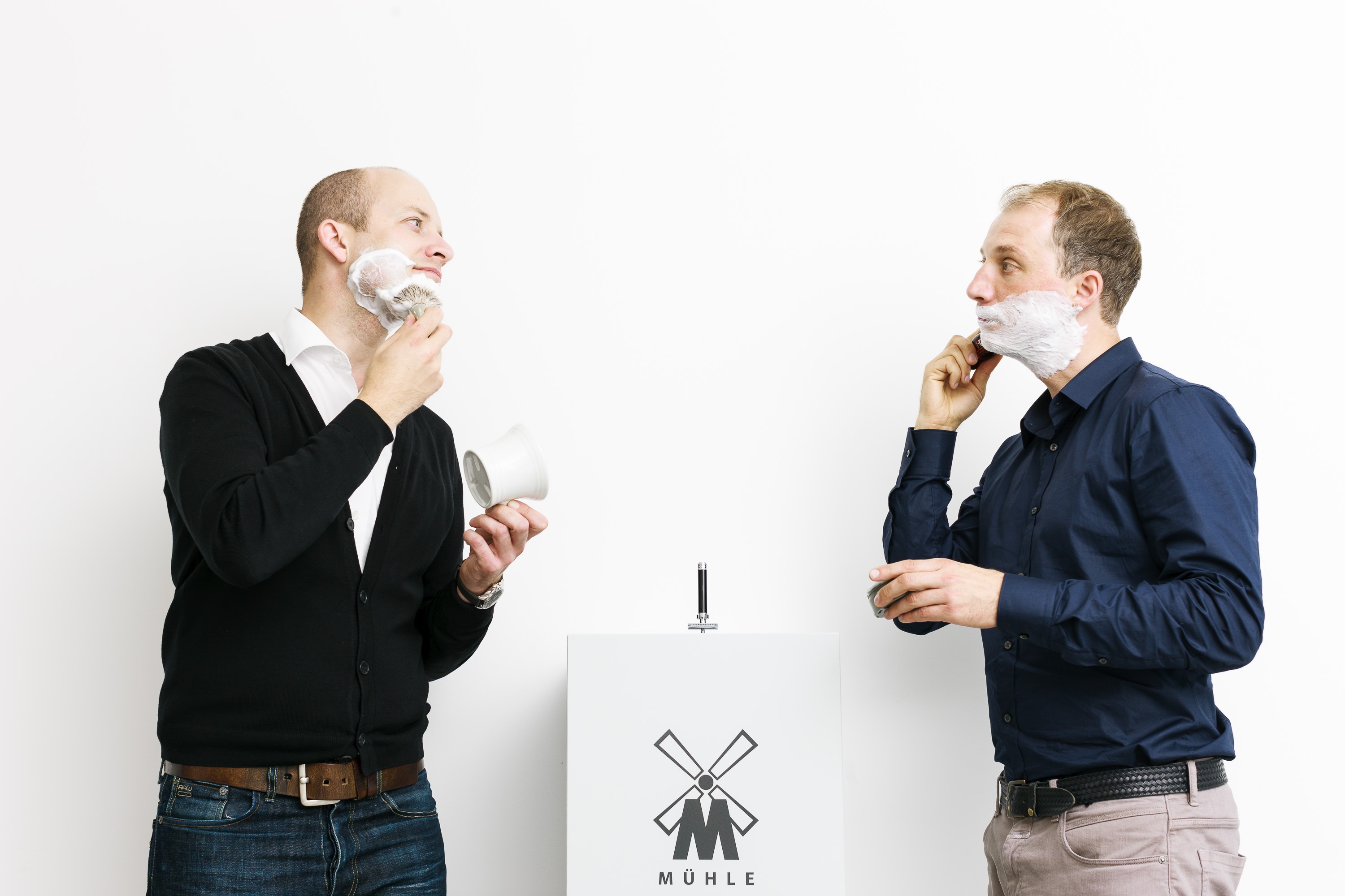 Andreas und Christian Müller. Geschäftsführer Mühle Rasierpinsel.